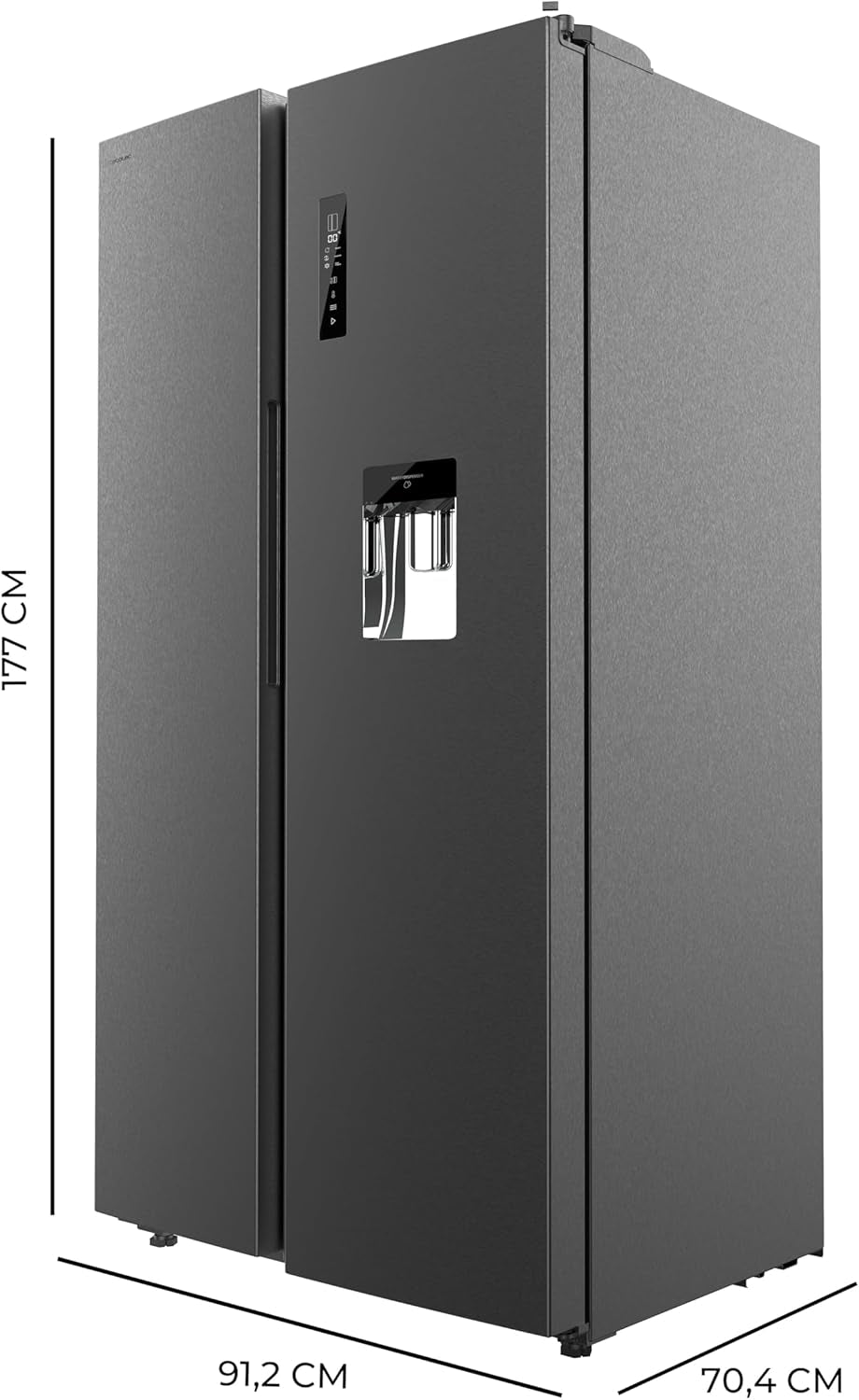 American Refrigerator Bolero Coolmarket SBS 559 Dark E. 559L, 177 Cm X 90 Cm, Class E, Multi Air Flow System, Total No Frost, Inverter plus Motor.