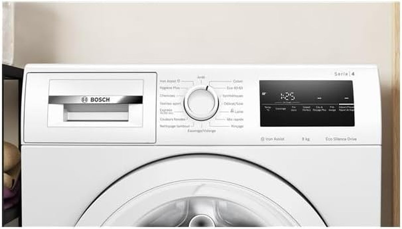 Bosch WAN28258FR Série 4 - Lave-Linge, Silentpowerdrive | Blanc, 8 Kg, 1400 Trs/Min, Activewater, Système Vario Drum, Rinçage Plus, Speed Perfect