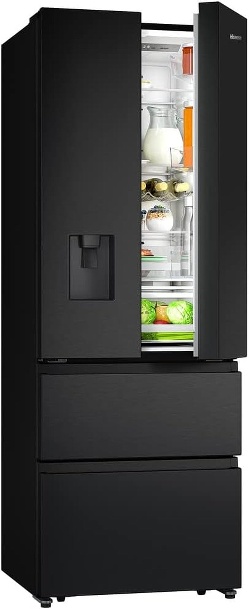 Hisense RF632N4WFE Réfrigérateur Congélateur Noir 70 X 200 Cm
