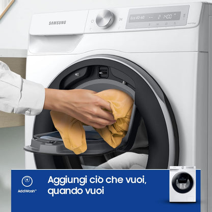 Ai Control Addwash Lave-Linge Avec Échodoseur WW90T684DLH/S3, Libre Installation, 9 Kg, 1400 Tr/Min, Classe A, Wifi, Vapeur, 60 L X 85 H X 55P Cm, Blanc