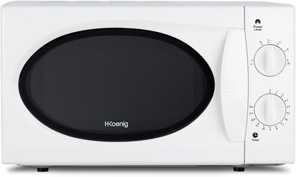 Micro-Ondes Compact 20L VIO6 Blanc, Puissant 700W, Plateau Tournant 24,5Cm, Multifonction 5 Niveaux De Chauffe Et Fonction Décongélation, Minuterie Jusqu'À 30Min, Rapide, Plan De Travail