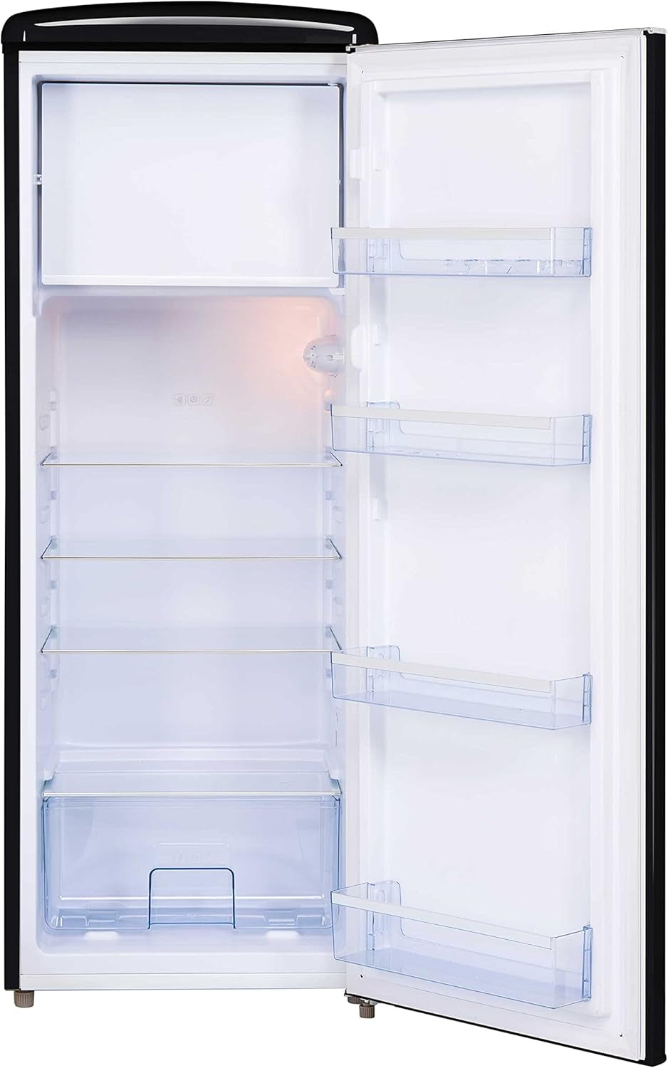 - Réfrigérateur Armoire Rétro RF218RNA++ - Réfrigérateur Congélateur 218L Dont Congélateur 23L - Dégivrage Automatique - Pose Libre - Style Vintage Années 50 - Noir