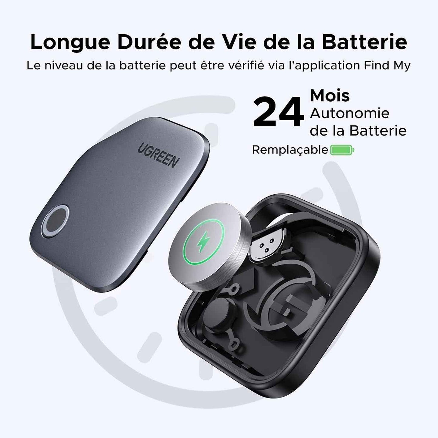 Finetrack Finder Tag Traceur Ios Uniquement Lot De 4 | 2 Ans Batterie, Localisateur D'Objets Bluetooth, Pour Clés Valises Portefeuilles Wallet Bagages Sacs