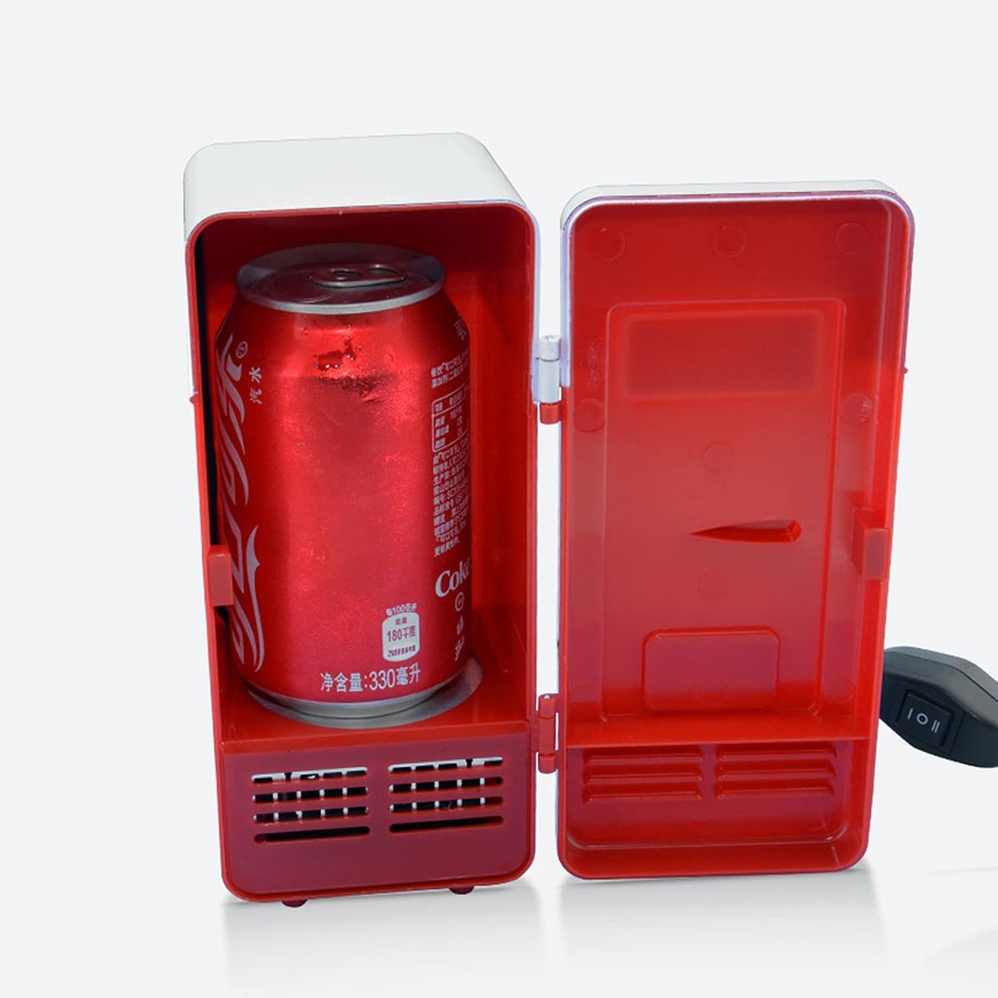 Mini Réfrigérateur Portable, Petit Réfrigérateur USB 5V 1 Canette Refroidisseur Et Chauffe-Réfrigérateur, Mini-Réchaud Mignon Refroidisseur De Boissons, Pour Voiture, Bureau, Chambre, Etc.(Rouge)