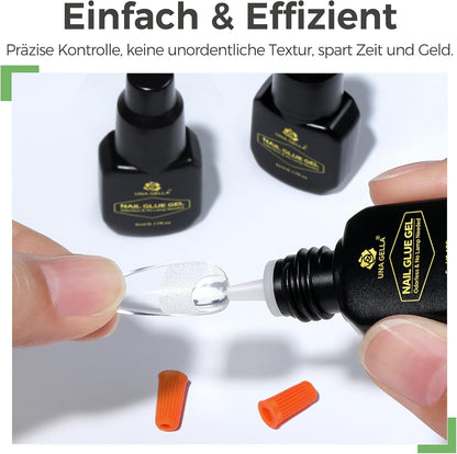 Colle À Ongles Pour Ongles Press on Nails : Séchage Rapide En 10 Secondes, Pas Besoin De Lampe UV, Colle Gel 3 × 5 Ml, Super Forte Pour Faux Ongles, Faux Ongles Et Ongles En Acrylique