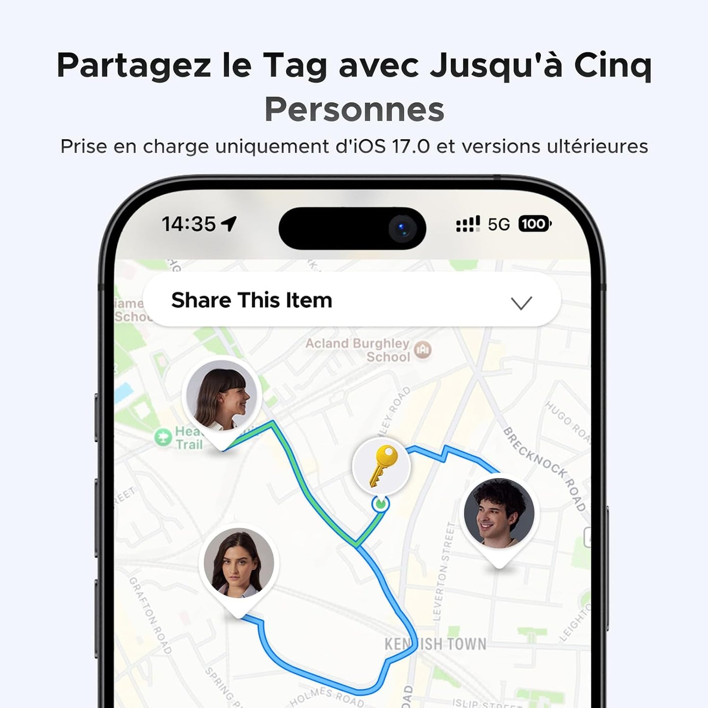 Finetrack Finder Tag Traceur Ios Uniquement Lot De 4 | 2 Ans Batterie, Localisateur D'Objets Bluetooth, Pour Clés Valises Portefeuilles Wallet Bagages Sacs