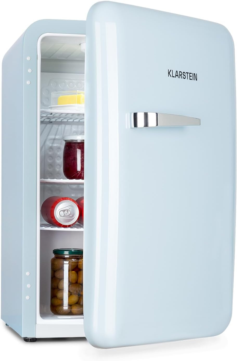 Audrey Mini - Petit Réfrigérateur, Mini-Bar Compact, Pose Libre, Réfrigération Par Compression, Capacité, Réfrigération : 0-10 °C, Mini-Réfrigérateur De 70 Litres, Bleu
