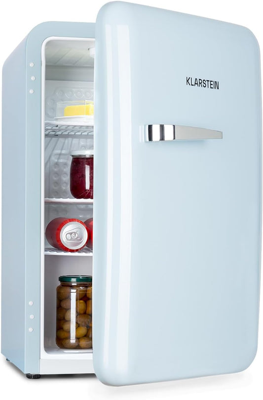 Audrey Mini - Petit Réfrigérateur, Mini-Bar Compact, Pose Libre, Réfrigération Par Compression, Capacité, Réfrigération : 0-10 °C, Mini-Réfrigérateur De 70 Litres, Bleu