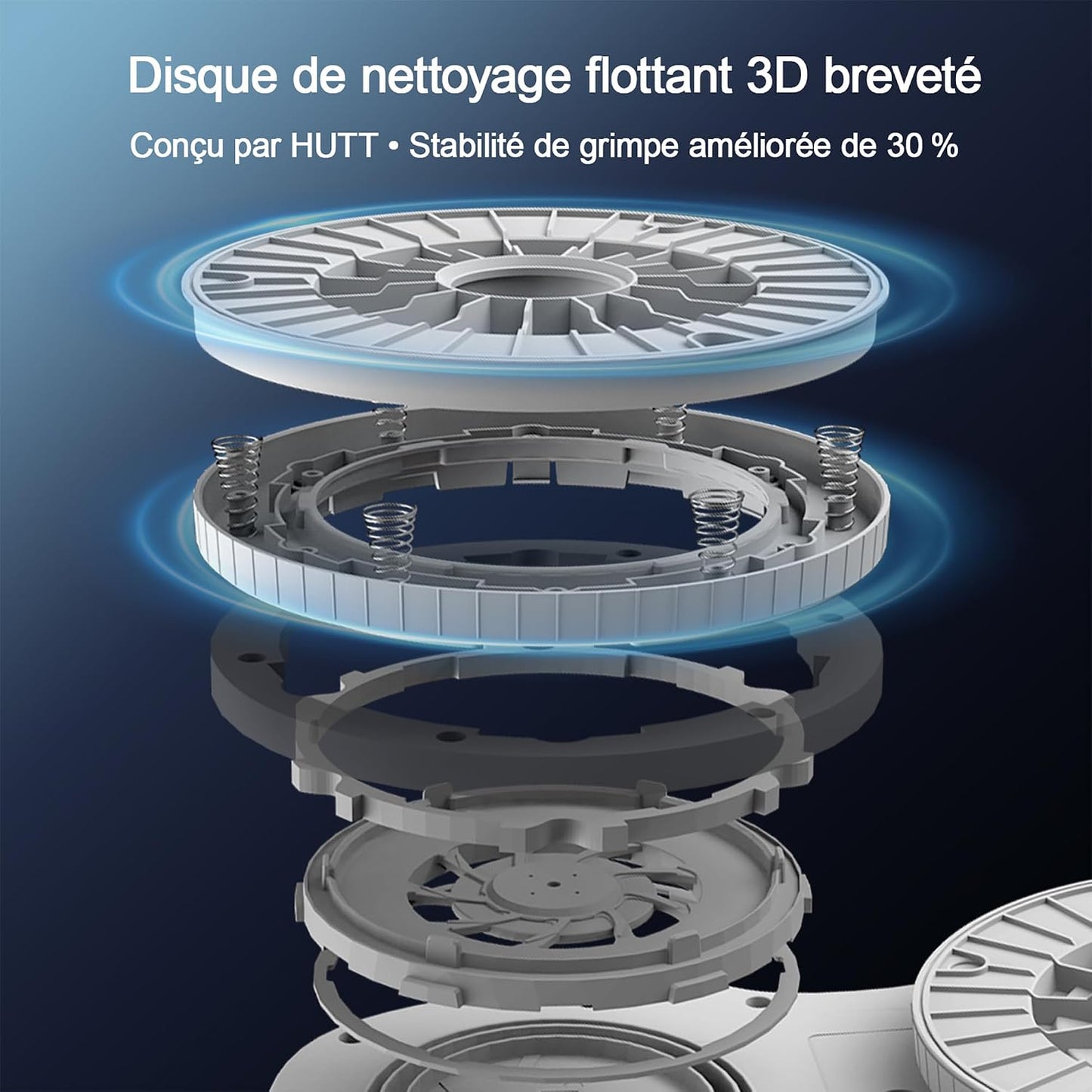 S7 plus Robot Nettoyeur De Vitre Avec Alimentation Portable, Robot Lave Vitre Sans Fil Avec Gicler L'Eau Automatique, Tampons Dual Moteur Flottant 3D, Protection Multiples, Télécommande