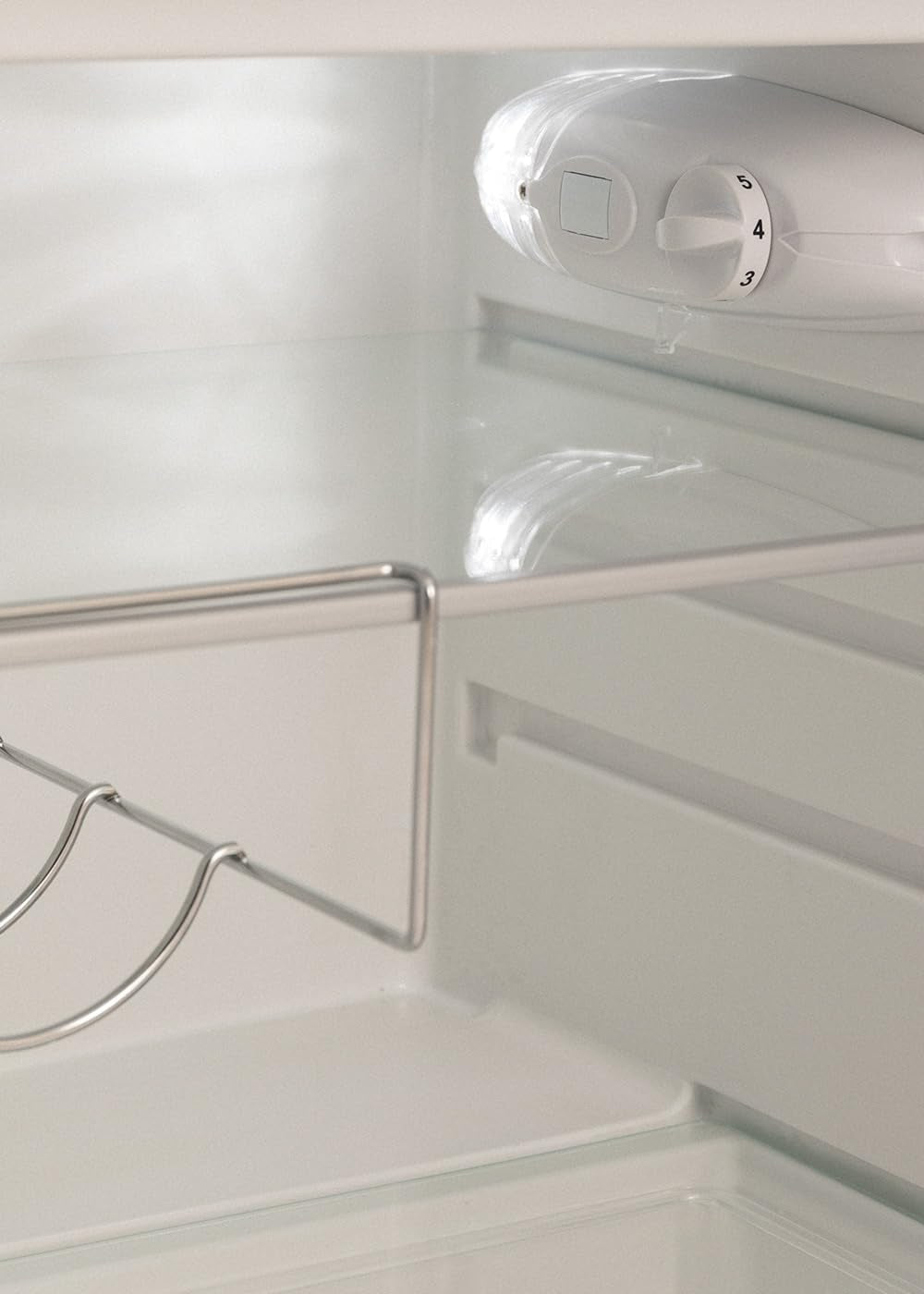 / RÉTRO FRIGO 83.5 Argent/Réfrigérateur Blanc Cassé Avec Poignée Blanc Cassé / 98W, Basse Consommation, 2 Étagères, Régulateur De Température, Porte-Bouteilles, 56X54X84Cm.