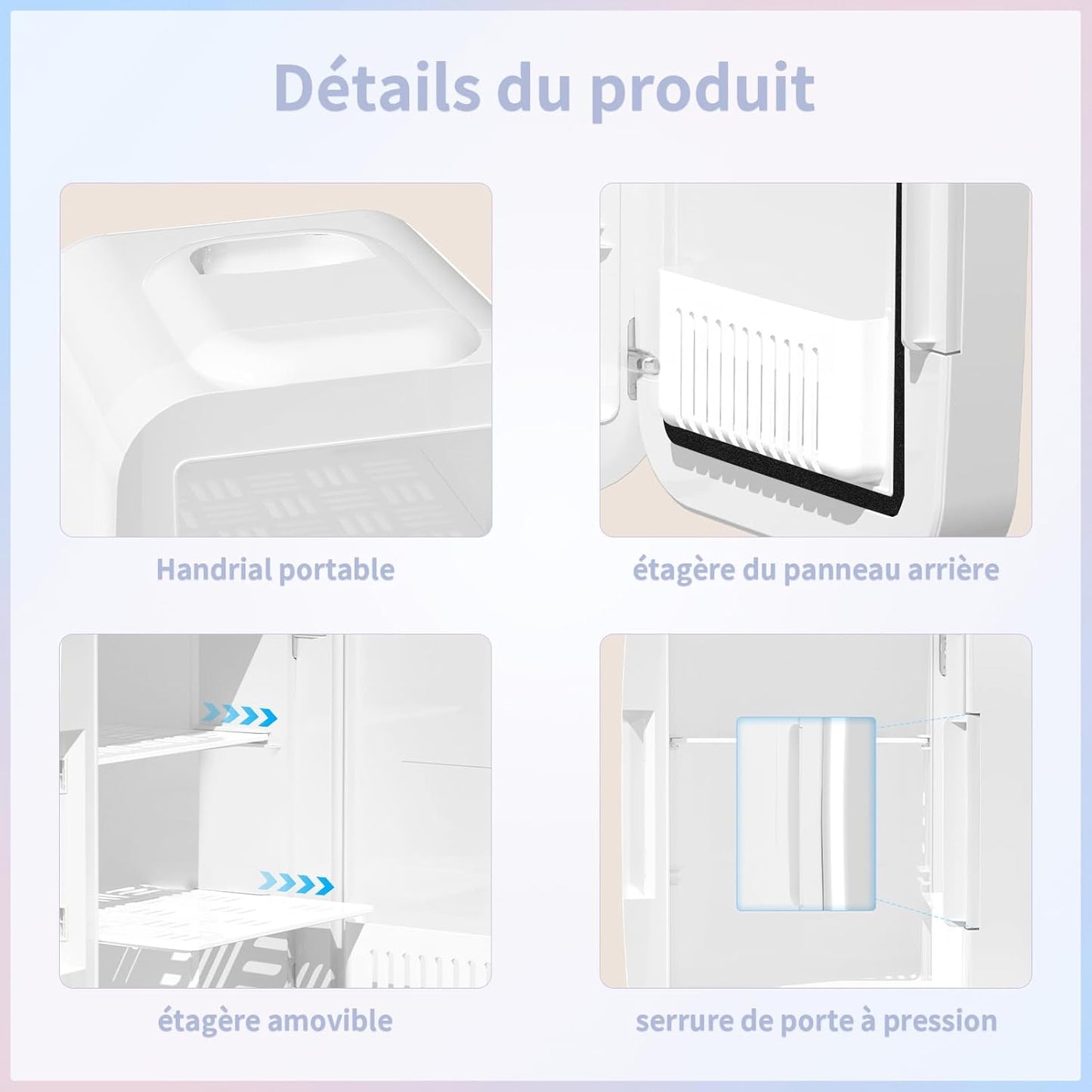 Mini Frigo Pour Chambre, Frigo Skincare Avec Miroir LED, Petit Frigo De 4L Portable, Thermoelectrique Chauffe & Refroidisseur 220V AC / 12V DC Pour Voiture, Bureau, Dortoir (Blanc)
