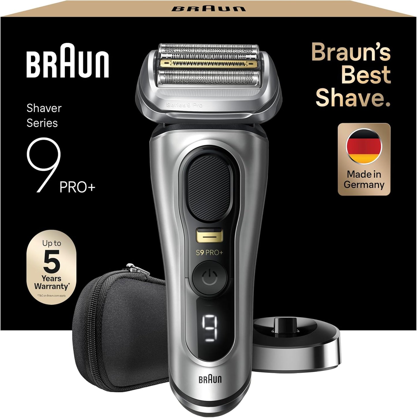 Rasoir Electrique Homme Series 9 PRO+ 9517S, Argent | Etanche, Batterie Rechargeable, Lame Prolift, Tondeuse Protrimmer En Acier Inoxydable, Coffret De Rasage Avec Etui De Voyage