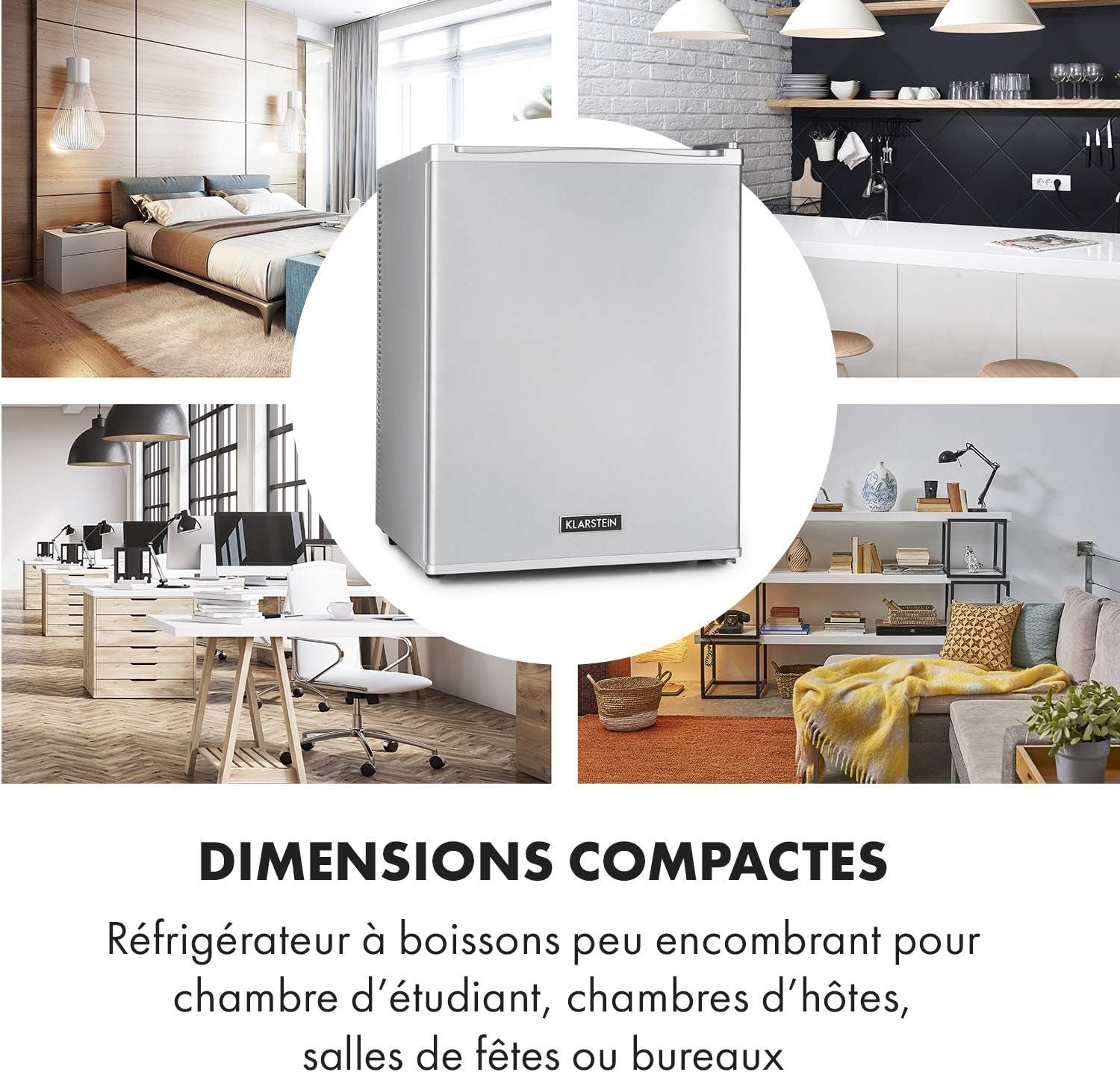 Petit Frigo De Chambre De 40L Pour Snacks Et Boissons, Frigo Top Silencieux, Mini Bar, Réfrigérateur Camping, Frigo Cosmetique, Refrigerateur Avec Étagères Réglables, 5-15°C