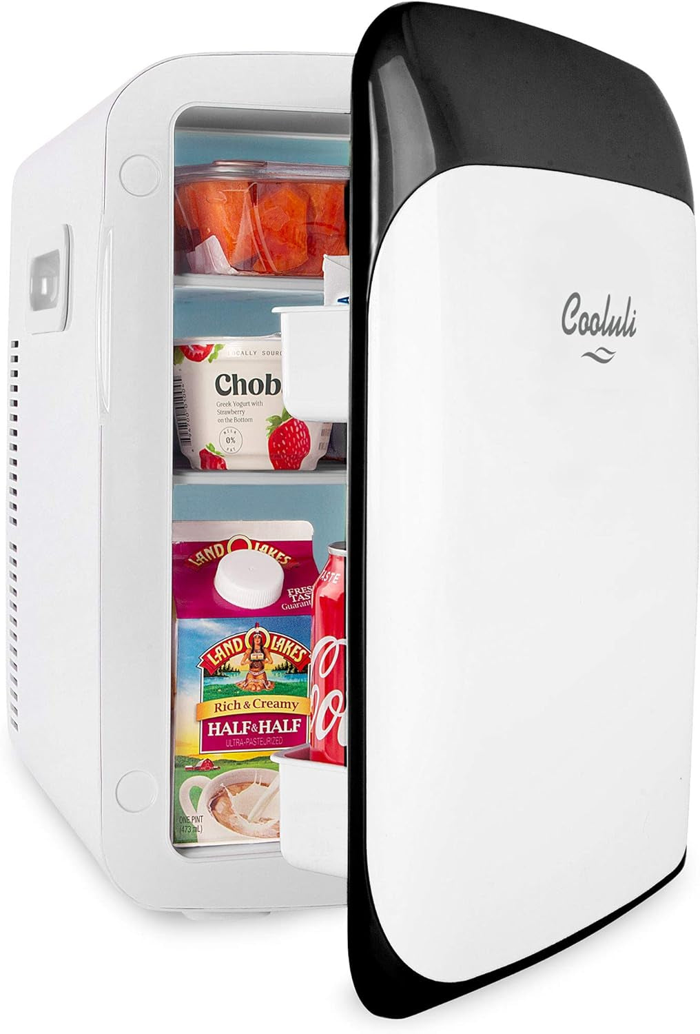 Cooluli Mini Réfrigérateur 15 L Pour Chambre À Coucher, Voiture, Bureau Et Dortoir Universitaire – Glacière Et Réchauffeur Portable 12 V Pour Nourriture, Boissons, Soins De La Peau, Beauté, Maquillage