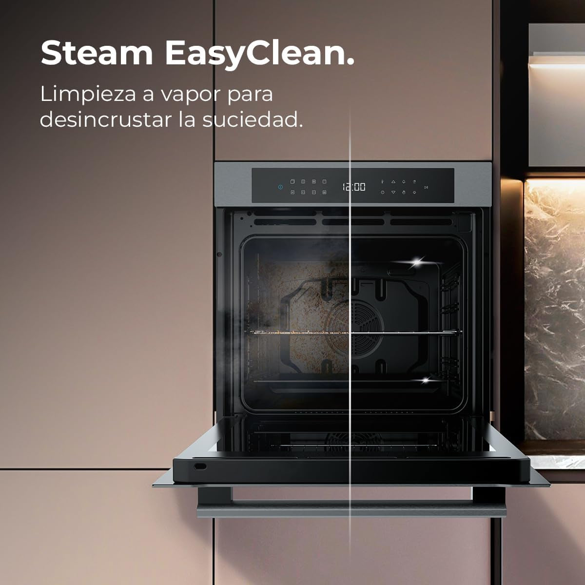Four Encastrable Pyrolytique 60Cm Bolero Hexa P506000 Matt A+. 3400W, Capacité De 81L, 11 Fonctions Avec Airfryer Master, Pizza Master, 3D Cooking, Steam Base X2, Pyrolyse
