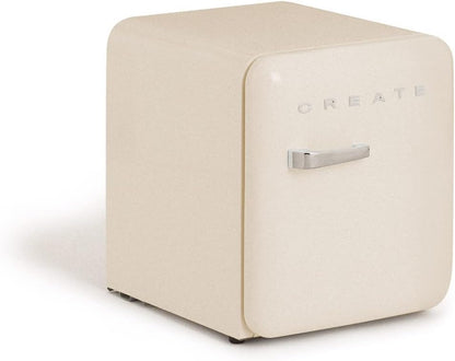 / RETRO FRIDGE 50 Silver/Réfrigérateur Blanc Cassé Avec Poignée Argent/Pratique Et Fonctionnel, Matériaux Résistants