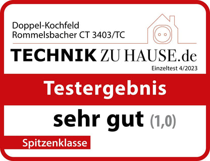 CT 3403/TC Plaque Noir, Acier Inoxydable Comptoir Céramique 2 Zone(S)