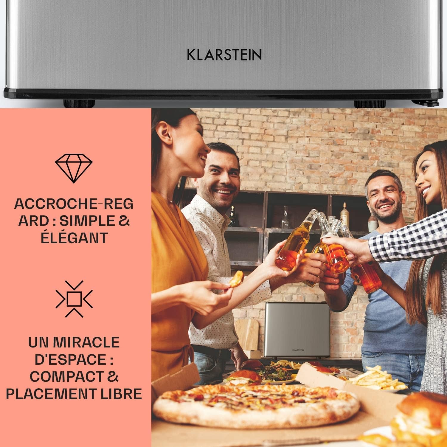 Mini Frigo De Chambre Pour Boissons, Silencieux, Mini Bar Intérieur, Bières, Vins, Petit Refrigerateur Camping, 3 Niveaux De Refroidissement, Frigo Cosmetique, 0-15°C, 17L