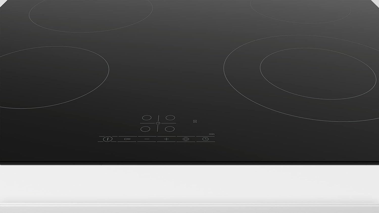 PKF611BB8E- Série 4,Table De Cuisson Vitrocéramique - 4 Foyers - 60 Cm - Puissance 6600 W - Noir & BFL520MS0 Série 4 - Micro-Ondes Intégrable, 60 X 38 Cm, 21 Litres, Inox