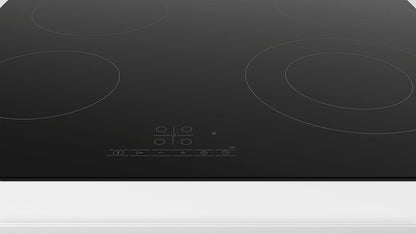 PKF611BB8E- Série 4,Table De Cuisson Vitrocéramique - 4 Foyers - 60 Cm - Puissance 6600 W - Noir & BFL520MS0 Série 4 - Micro-Ondes Intégrable, 60 X 38 Cm, 21 Litres, Inox