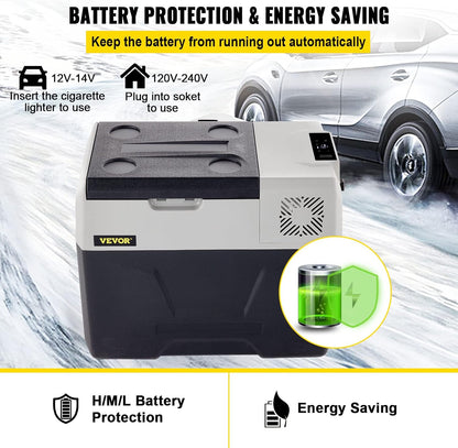 Mini Réfrigérateur Portable Pour Voiture 40L, Avec Écran LCD Numérique, 220 V Mini Réfrigérateur Congélateur, Congélateur Pour Réfrigérateur Portable De -20 À 20 Degrés C