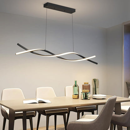 Lampe De Table De Salle À Manger Suspendue 100Cm, Lampe De Table De Salle À Manger Noire Avec Télécommande, Luminosité Réglable De 1% À 100% Et 3 Couleurs De Lumière Chandelier De Cuisine