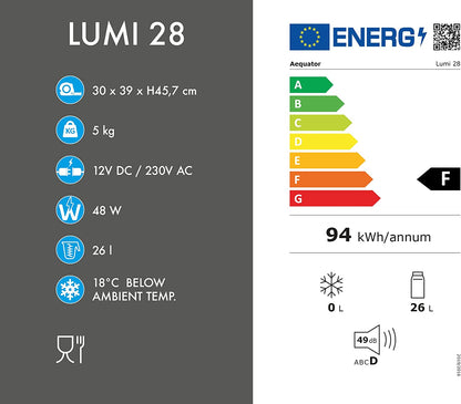 LUMI 28, Réfrigérateur Portable, 28 Liter, Glacière Électrique Portable, Chaud/Froid, 28L, 12/230V (0826042N.AE)