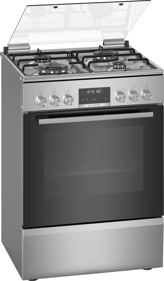HXS79RJ50 Série 6 - Cuisinière Indépendante À Gaz Et Four Électrique - Pyrolyse - 63L - Inox