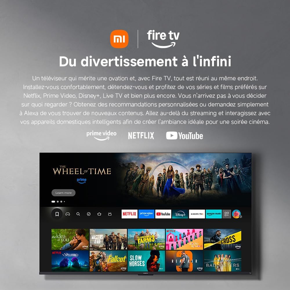 XIAOMI 32 Inch F TV, HD, Smart TV, Contrôle Vocal Alexa, Dolby Audio, DTS Virtual:X, DTS-HD, Airplay Compatible