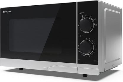 YC-PS201AE-S Micro-Ondes 700W 20L 6 Niveaux De Puissance Fonction Décongélation Nettoyage Facile Argent/Noir