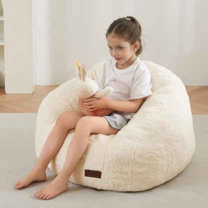 MAXYOYO Bean Bag Chair for Kids, Shell Shaped Bean Bag Couch for Boys and Girls, Toddler Chair Bean Bag Sofa for Playroom, Nursery Room, Pink