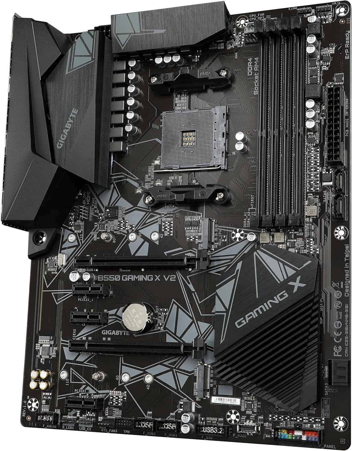 B550 Gaming X V2 Carte Mère - Processeurs AMD Ryzen 5000, VRM 10+3 Phases, Jusqu'À 4733 Mhz DDR4, 1Xpcie 4.0 + 1Xpcie 3.0 M.2, LAN 1Gbe, USB 3.2 Gen 2