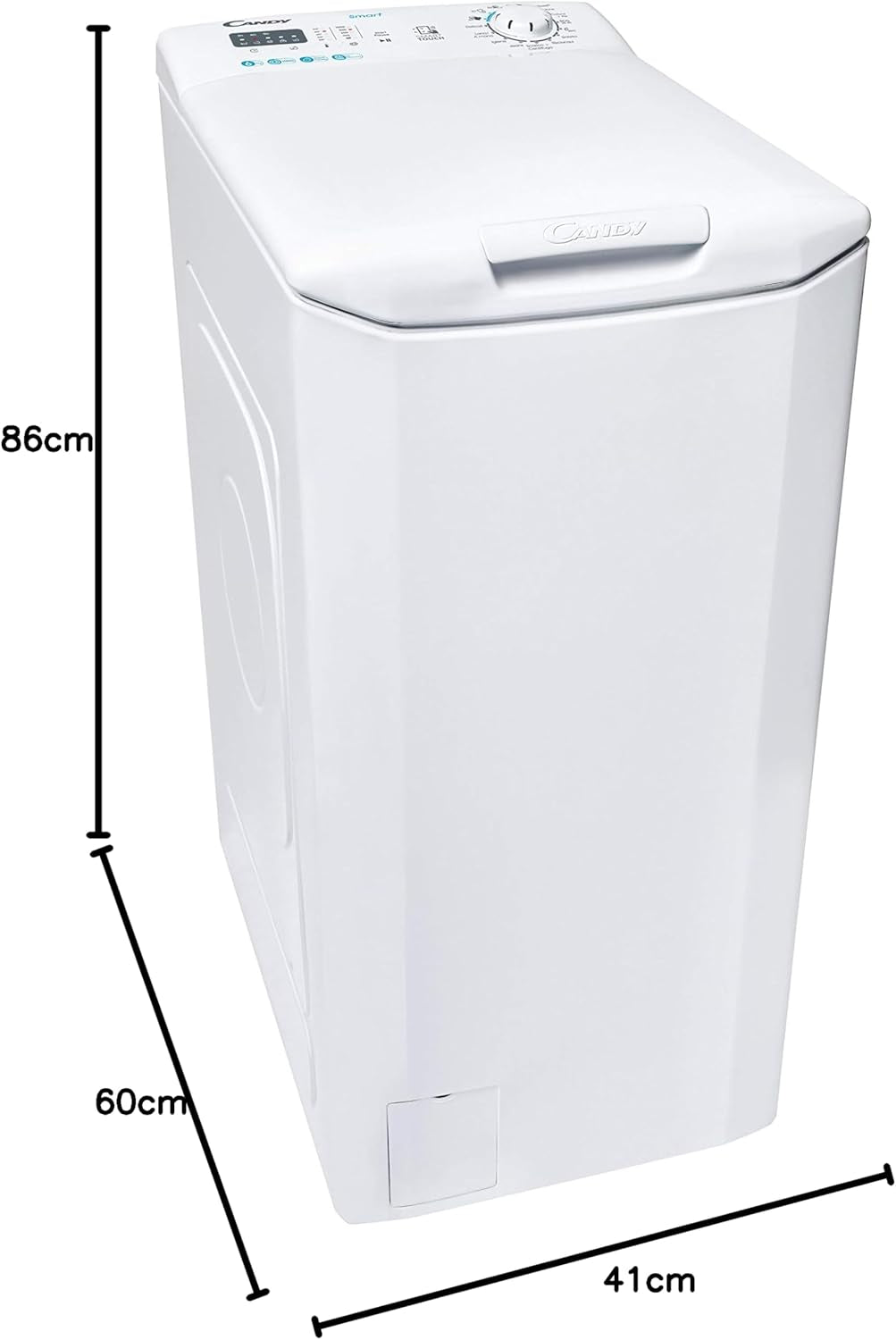 Smart CST 06LE/1-11 Machine À Laver À Charge Par Le Haut, 6 Kg, 1000 Tours, Connectivité NFC, Cycles Rapides, Détecteur Kg, Classe E, 41 X 60 X 86 Cm, Blanc