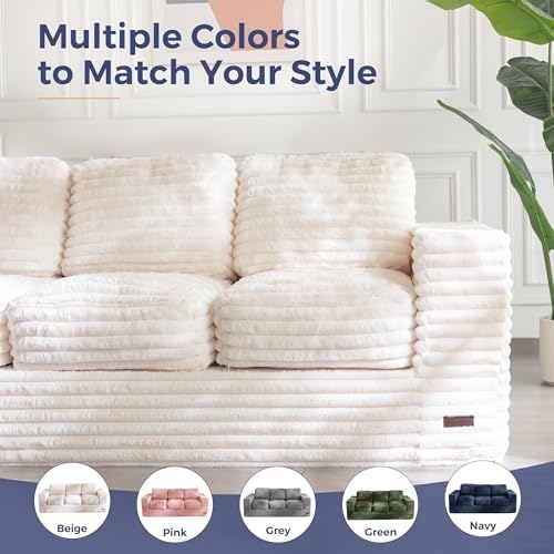 MAXYOYO Giant Bean Bag Chair for Adults, Upholstered Loveseat Floor Sofa with Pillows and Armrests, Large Bean Bag Sofa Plush Chair Bean Bag Couch for Bedroom Living Room, Grey