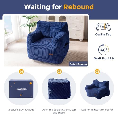 MAXYOYO Kids Sherpa Bean Bag Chair, Boucle Toddler Chair Toddler Bean Bag Couch for Girls and Boys, Teddy Lazy Sofa with Pocket for Playing, Green