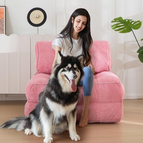 MAXYOYO Folding Sofa Bed, Convertible Sleeper Chair with Pillow Foldable Mattress with Back Support, Portable Fold Out Chair Bed Comfy Floor Sofa Lounge for Living Room Bedroom, Dark Grey, Single