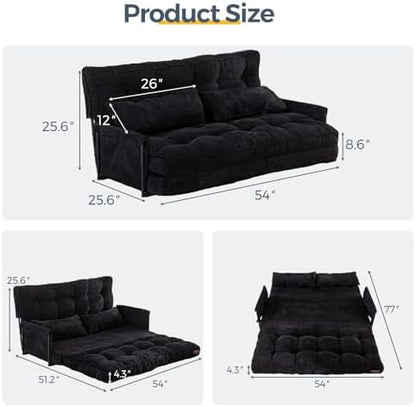 MAXYOYO Adjustable Floor Sofa Couch with Pillow, Multi-Functional Bean Bag Bed, 5-Position Foldable Lazy Sofa Sleeper Bed with Armrest, Versatile Floor Seating for Reading Gaming, Green, Single