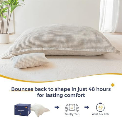 MAXYOYO Giant Bean Bag Chair with Pillow, 3 in 1 Convertible Bean Bag Chair for Adults with Removable Cover, Floor Cushion Stuffed Floor Lounger for Living Room Bedroom, Grey