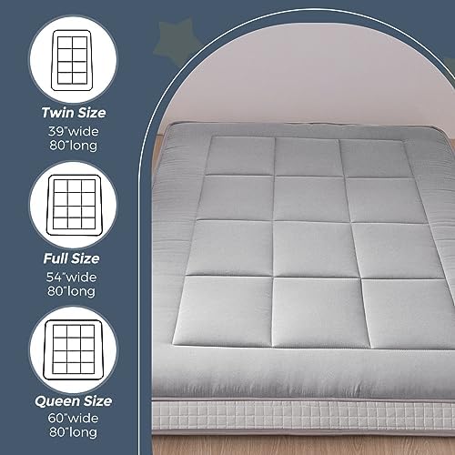 MAXYOYO 6" Extra Thick Floor Futon Mattress, Foldable Japanese Floor Mattress for Adults, Roll Up Tatami Pad for Guest Room, Black, Queen
