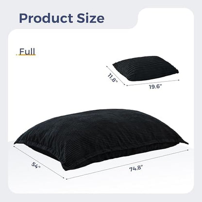 MAXYOYO Giant Bean Bag Chair with Pillow, 3 in 1 Convertible Bean Bag Chair for Adults with Removable Cover, Floor Cushion Stuffed Floor Lounger for Living Room Bedroom, Grey