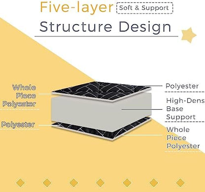 MAXYOYO Black Moon and Star Futon Mattress, Japanese Floor Mattress Quilted Bed Mattress Topper, Extra Thick Folding Sleeping Pad Breathable Floor Lounger Guest Bed for Camping Couch, Twin