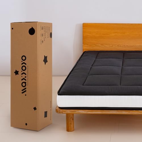 MAXYOYO 6" Extra Thick Floor Futon Mattress, Foldable Japanese Floor Mattress for Adults, Roll Up Tatami Pad for Guest Room, Black, Queen