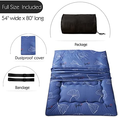 MAXYOYO Japanese Futon Mattress Floor Mattress Sleeping Pad Foldable Bed Roll Up Camping Cushion Floor Lounger Bed Couches and Sofas Couch Topper, Black Floral, Full Size