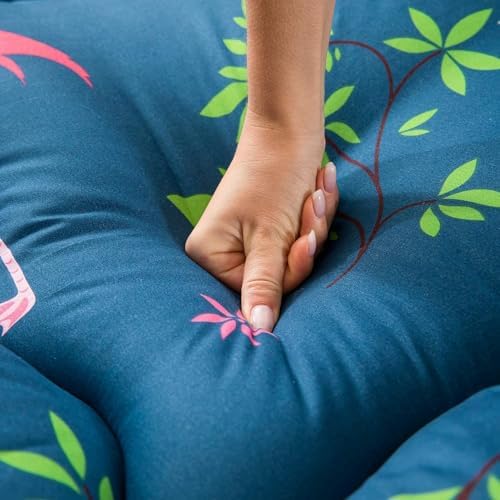MAXYOYO Japanese Futon Mattress Floor Mattress Sleeping Pad Foldable Bed Roll Up Camping Cushion Floor Lounger Bed Couches and Sofas Couch Topper, Black Floral, Full Size