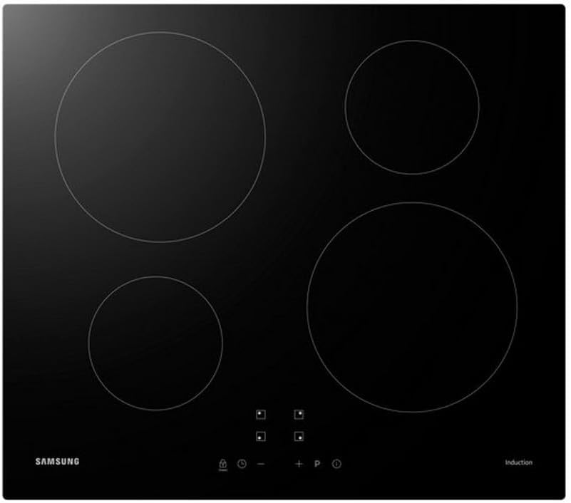 Samsung Zone induction hob, Tempered glass, Black, 52 cm