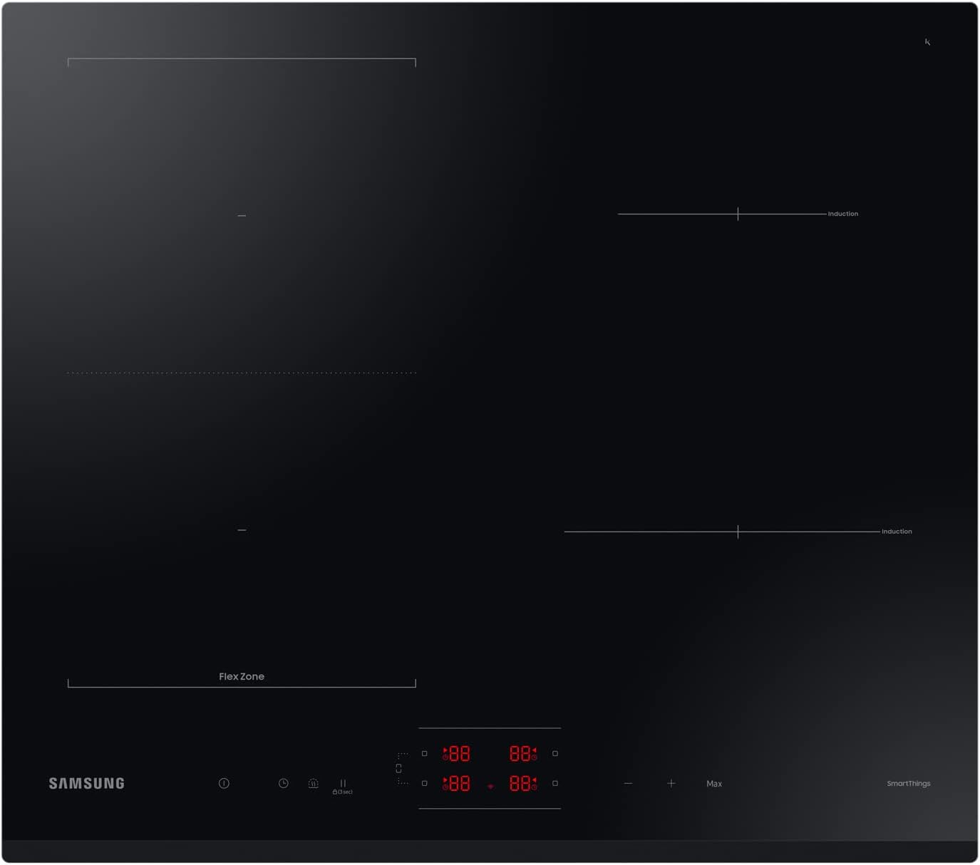 SAMSUNG Induction Hob NZ64B5045GK 1 Zone Modular Boosters, Timers