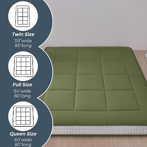 MAXYOYO 6" Extra Thick Floor Futon Mattress, Foldable Japanese Floor Mattress for Adults, Roll Up Tatami Pad for Guest Room, Black, Queen