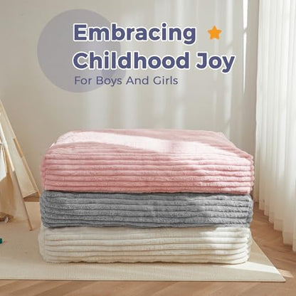 MAXYOYO Bean Bag Chair Bed for Kids, Convertible Bean Bag Folds from Lazy Chair to Floor Mattress Bed, Stuffed Floor Sofa Couch Sofa Bed for Boys and Girls, High-Density Foam Filling, Pink