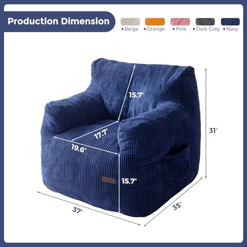 MAXYOYO Kids Sherpa Bean Bag Chair, Boucle Toddler Chair Toddler Bean Bag Couch for Girls and Boys, Teddy Lazy Sofa with Pocket for Playing, Green
