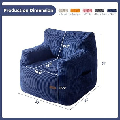 MAXYOYO Kids Sherpa Bean Bag Chair, Boucle Toddler Chair Toddler Bean Bag Couch for Girls and Boys, Teddy Lazy Sofa with Pocket for Playing, Green